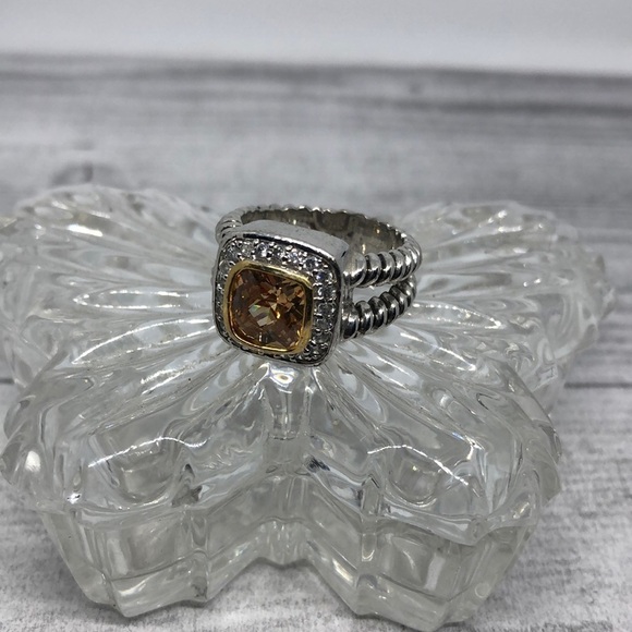 Designer style vintage crystal cable ring costume statement - Picture 1 of 6